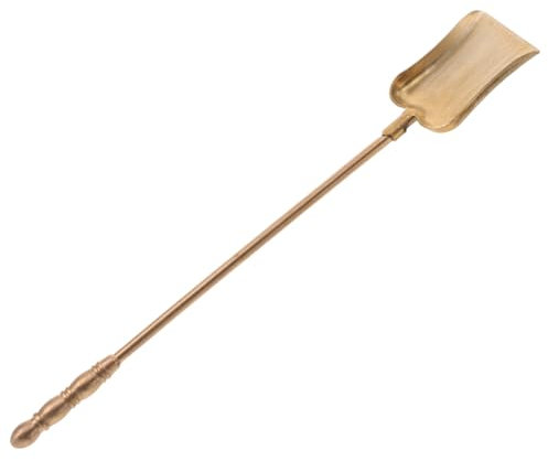 EXQUIMEUBLE Pala de carbón para arte del té pala de barbacoa pala de té pala de chimenea para cenizas palas de chimenea pala de cenizas palas cuadradas pala para limpiar estufas cobre Golden