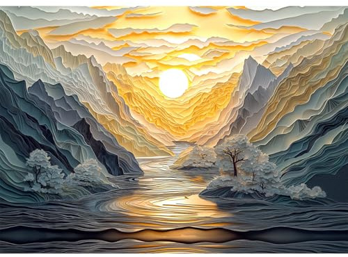 Yunlus Jigsaw Puzzles for Adults 1000 Pieces Impossible Hard Difficult Challenging Puzzle for Adults 1000pc Puzzles Sunrise at Mountain Peak Jigsaw Puzzle 1000 Pieces 28 x 20 inch