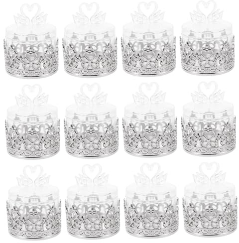Zerodeko 12 Piezas Caja de Dulces Transparente Forma de Cisne Contenedores para Fiestas para y Recuerdos para Cumpleaños y Celebraciones