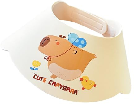 Ranley Gorro de ducha para bebé, bonito diseño de capibara, paraguas con protección contra salpicaduras, práctico accesorio de baño para baño compartido entre padres e hijos en el baño familiar en