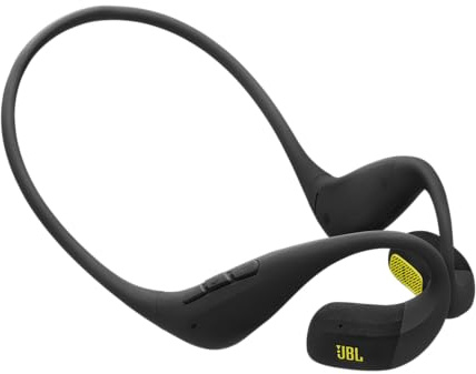 JBL Endurance Pace sporthörlurar med öppen öra, 10-timmars batteritid, lätt titan minnestråd halsband, IP68 vattentät och dammtät, JBL OpenSound-teknik, svart/lime