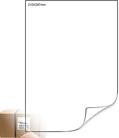 100 Sheets a4 Labels, Sticker Paper for Printer 210 x 297 mm, A4 Labels 1 per Sheet, Address Labels Self-Adhesive Labels A4 Shipping Labels Mailing Printer Labels, for Laser Inkjet Copier Printing