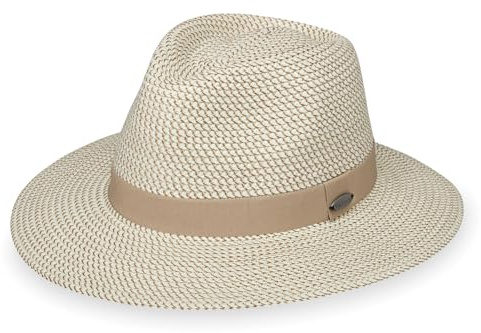 Wallaroo Charlie Fedora Medium (Ivory/Taupe) - UPF 50+ Sun Protection, Packable & Travel-Friendly