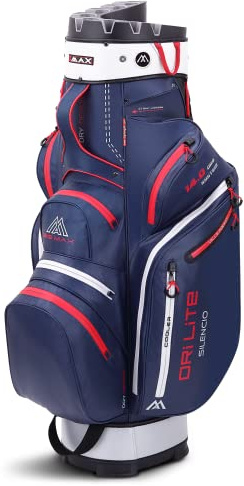 Big Max Dri Lite Silencio 2 Cartbag - Borsa da golf impermeabile, colore: Blu scuro / Rosso