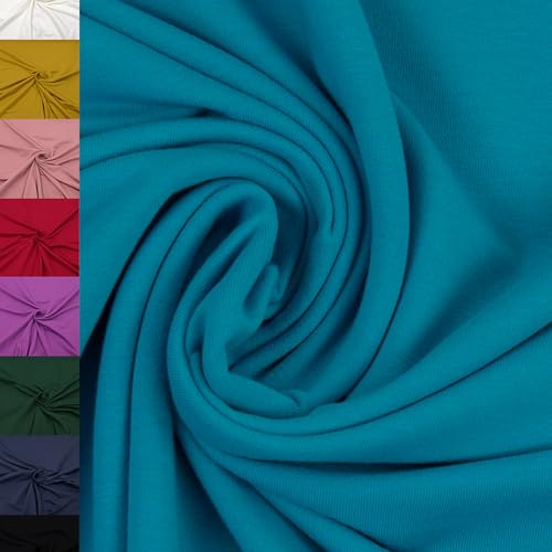 MAGAM-Stoffe Finn Jersey Stoff uni Oeko-Tex Meterware 50cm (18. Aqua türkis)