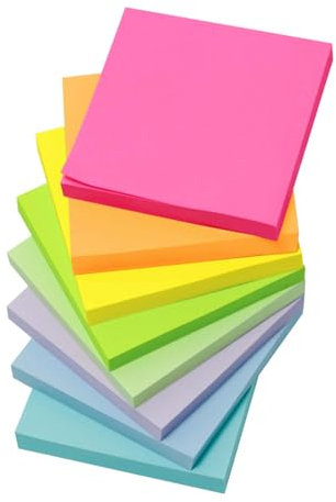 AiTodos® 800pcs Sticky Notes, 8 Livres-100 Feuilles/Livre, Sticky Notes pour Marquer et Surligner les Pages, Faciles à Ecrire, ré-Adhésifs, pour l'école, la Maison, le Bureau - 8 Couleurs