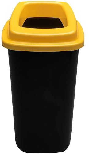 Home Centre Recycling 45L Waste Bin Kitchen Office Open Lid Touchless Rim Sorting Segregation Recycle Rubbish Container Code Management School Work Trash Box Yellow