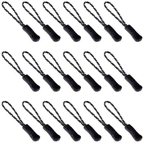 Ruidee 50 Pieces Zipper Pulls Zipper Tabs Zipper Pull Cord Extender Replacement Zipper Pulls for Backpacks, Jackets, Luggage, Purses, Handbags（Black White Dot）