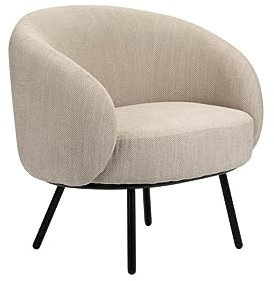 Pole to Pole Chenille Wohnzimmermöbel Mars - Lounge Chair - Sessel Wohnzimmer - Stuhl - Stühle - Loungesessel - Beige - Sitzhöhe 40 cm