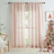 Bujasso Pink Lace Sheer Curtains 72 inch Vintage Floral Sheer Window Curtain Panels for Living Room Girls Bedroom Romantic Light Filtering Pink Drapes Window Treatment Sets Rod Pocket 54 Wx72 Lx2