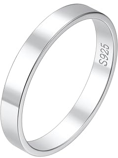 Suplight Anillo de Plata Hombre 925 Anillos Compromiso Pareja Anillo de Boda Pareja Tamaño 27.5