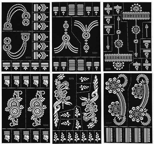 6 plantillas grandes para tatuajes, diseño de hoja Nenna 6