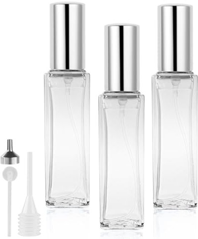 LOPHE Nebulizzatore Profumo, 3 Pz 20 ml Atomizzatore Profumo Bottiglia di Profumo Vuota, Vetro Nebulizzatore Profumo Contenitore Profumo per Viaggiare, Festa, Vita Quotidiana(trasparente)