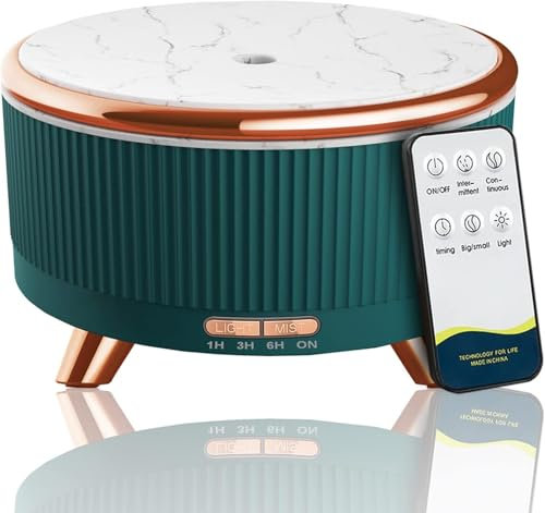 Diffusore di oli essenziali da 500 ml, diffusore di oli profumati, diffusore di aromi per camera da letto con LED a 7 colori, con telecomando
