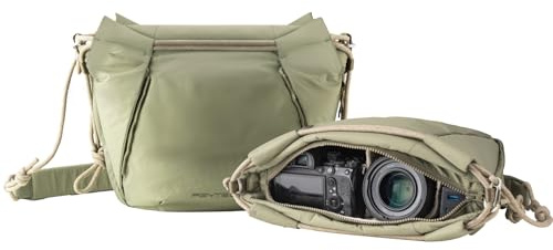 PGYTECH OneGo Rope Strap Kameraväska – Multifunktionell axelväska för urbana fotografer Kompakt fotoväska kompatibel med Sony/Canon/Nikon/spegellösa kameror, Grön, 35 x 26 x 14 cm