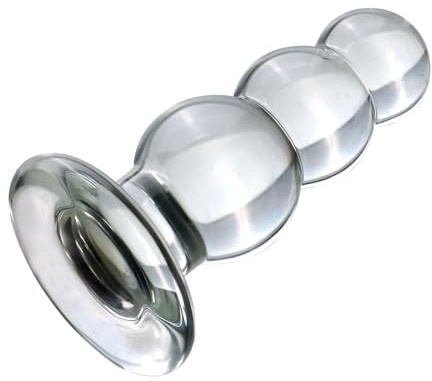 Perline Anali in Vetro Liscio Plug Anale in Vetro Super Grande, Dildo Anale in Cristallo di 3 Dimensioni Butt Plug Dildo in Vetro Stimolazione Punto G Massaggiatore Prostatico Giocattolo Del Sesso