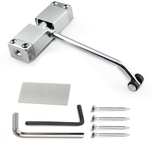 VOBOR Muelle Cierrapuertas Automática Ajustable Silencioso, Acero Inoxidable, con Varilla de Ajuste, Placa de Montaje y Tornillos, Cierra Puertas Automática para Comercial y Hogar Puerta