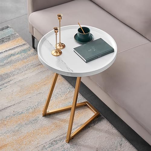 C-format sidobord för små utrymmen – moderna svarta soffbord glider under soffan, idealiskt TV-brickbord för vardagsrum och sovrumsmöbler