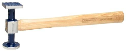 KS TOOLS 140.2132 Marteau à Retreindre, Panne Plate Quadrillée Brute,En Acier Poli, Manche Hickor
