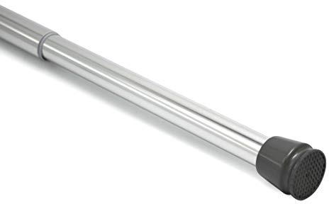 Levivo Asta per tende, utilizzabile anche come asta doccia o asta appendiabiti, lunghezza variabile semplicemente estendendo l'asta telescopica, in alluminio cromato, 105-180 cm, Cromo
