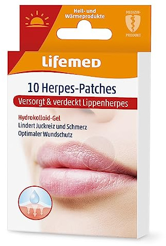 Lifemed Lippen Herpes Patch | Diskreter Schutz und beschleunigte Wundheilung für Lippenherpes Bläschen | Effektiver Herpes Patch gegen Gesichtsherpes | Nahezu unsichtbar - 10 Stück (1er Pack)