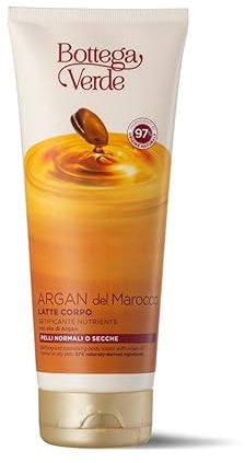 Bottega Verde - Argan del Marocco, Latte Corpo, 200 ml, Setificante Nutriente, con Olio di Argan,per Pelli Normali o Secche