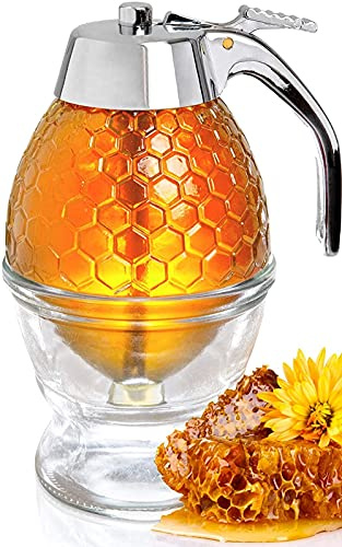 LATRAT Tragbarer Honig-Spender - Acryl Container Cup Mit Handshandle für Honig und Saft - Bienen-Vorratsbehälter