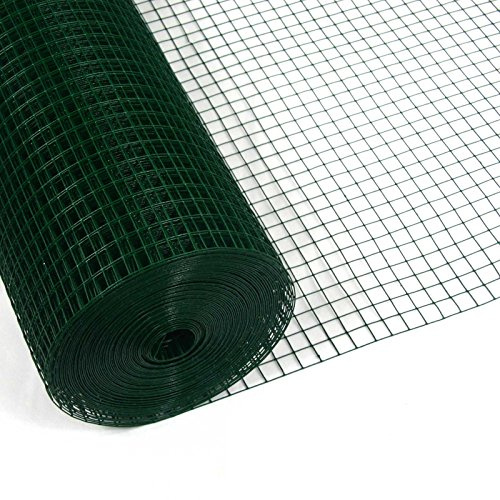 Garmix Rotolo di rete verde per protezione uccelli/voliera/gabbia fori 19x19 mm Diametro filo (100cm x 10m, 1,05mm)