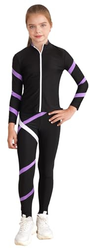 renvena Ensemble de Sport pour Enfant Fille Garcon 2PCS Survêtement Haut Sweat à Manches Longues & Legging Tenue de Jogging Course Gym Running Hiver 6-16 Ans A Violet 11-12 ans
