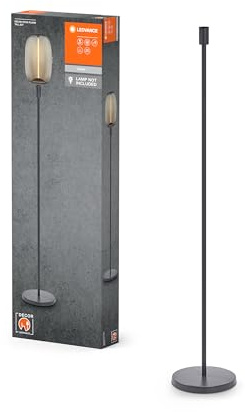 LEDVANCE Dekorative Stehleuchte mit E27-Fassung, großer Ständer (Höhe 146cm), Dunkelgrau, mit 1.8m Stromkabel, perfekt passende OSRAM 1906 LED Lampe separat erhältlich
