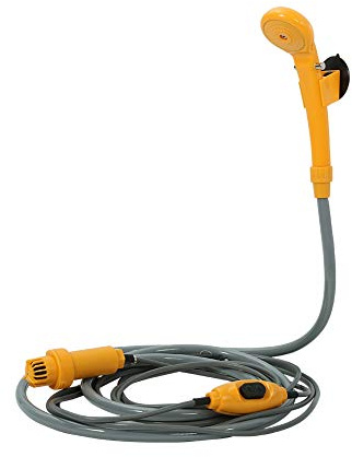 Cocoarm doccia da campeggio con pompa sommergibile, 12 V, set d'auto, adattatore, doccia da giardino, ventosa e gancio, per esterni, pompe a spruzzo d'acqua, ugelli