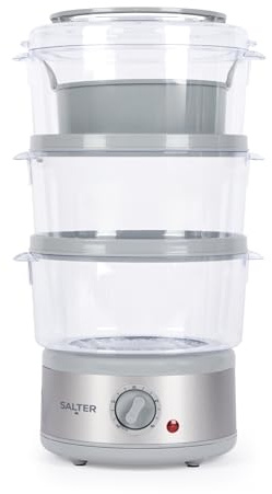 Salter Aspen Electric Food Steamer 3 Tier 7.5 L With 60 Minute Timer
