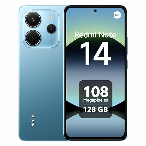Xiaomi Redmi Note 14 - Smartphone de 6+128GB, Pantalla de 6.67 AMOLED FHD+ 120Hz, MediaTek Helio G99-Ultra, cámara de 108MP, TurboCharge 33W, 5500 mAh, Cargador no Incluido, Azul (Versión ES)