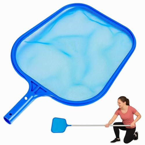 TECHZOCO Recoge Hojas para Superficie Piscina, Recogehojas Plano Piscina, Producto Reforzado con Malla Fina, Pool Skimmer Rake Net, Limpia Piscinas, No Incluye mástil, Diseño Rectangular 29 x 43 cm