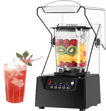 Batidora Smoothie Maker 2000 W, Silenciosa 17.000 RPM, Control Táctil Inteligente De 5 Velocidades, Tapa Insonorizada De 6 Mm De Grosor, para Batidos, Frutas