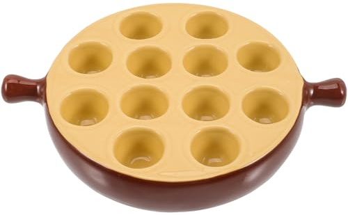 HOMOBABE Piatto per Lumache in Porcellana Resistente alle Alte Temperature Scomparti Anti-scivolo, Teglia Forno Multi-slot da 6,75 Pollici, Adatta per Cucina Domestica e Ristoranti