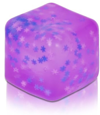 Copfeqyr Grande Balle Anti-Stress Ice Cube Flocon 7 cm – Cube Squishy Sensoriel à Presser pour Adultes et Enfants, Jouet Fidget Relaxant, Boîte Cadeau (Purple)