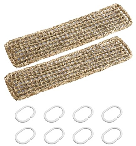 Neikafan Havshammock 2 stycken 75 x 18 cm sjögräs tångmatta med krokar hammock hammock klättrings- och bitleksak för undulater, burar, hamstrar och reptiler