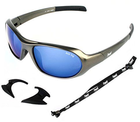 Rapid Eyewear Aspen blau verspiegelt Sport Sonnenbrille und brillenband - Perfekte Klettern Brille, Gletscherbrille, Skibrille und Snowboardbrille. UV Schutz 400. Für Herren und Damen