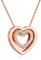 murtoo Women's Necklace Heart Pendant Silver Rose Gold Zirconia I Love You Jewelry Gift Box Valentine's Day (Rose Gold)
