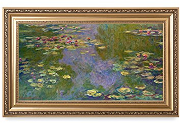 DECORARTS Claude Monet Wall Art Framed,Water Lilies with Gold Frame,36x22