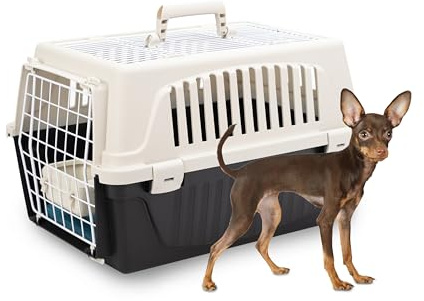 Ferplast Trasportino Gatto, Trasportino Cane Taglia Piccola, Cani e Gatti max 5 Kg, Tetto Apribile, con Cuscino e Ciotola inclusi 32,5 x 48 x h 29 cm, ATLAS 10 OPEN Trasportino Rigido,