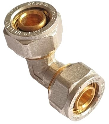 H2O-Flex® 26er Schraubfitting mit DVGW -Bogen 26 x 3,0mm für Aluverbundrohr und Mehrschichtverbundrohr, Klemmverschraubung 26 x 3,0mm
