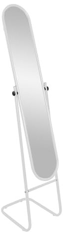 Harbour Housewares Round Full-Length Mirror - 153cm x 30cm - White Freestanding Bedroom Large Long Tall Full Length Mirror with Metal Frame for Living Room, Bedroom