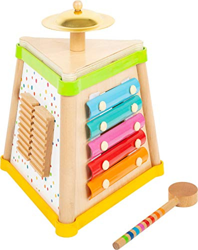 Small Foot Ljud Musiktriangel Av Trä, Instrument Med Trumma, Xylofon, Cymbaler Och Rytmpinnar, Från 3 År, 11507