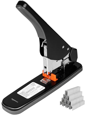 Amazon Basics Effortless Heavy-Duty Stapler, 210 Sheets, Black