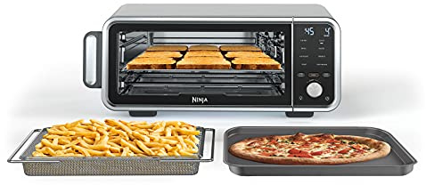 Ninja SP201 Digital Air Fry Pro Countertop 8-in-1 Oven with Extended Height, XL Capacity, Flip Up & Away Capability for Storage Space, with Air Fry Basket, Wire Rack & Crumb Tray, Silver
