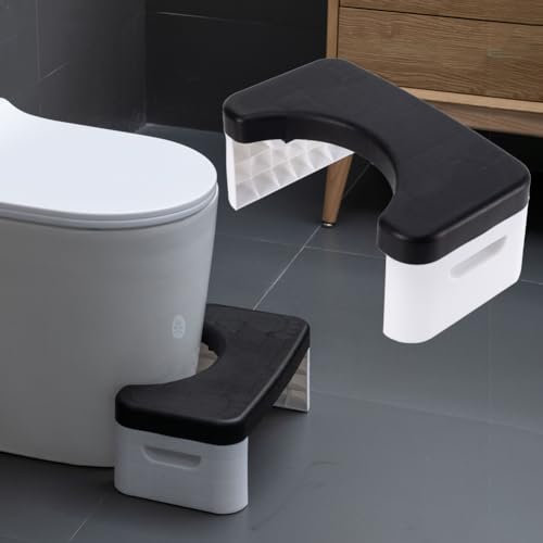 7 -Zoll -Toilettenhocker für Erwachsene und Kinder, abnehmbar und stapelbar, Badezimmer -Töpfchenstuhl, für eine gesündere Toilettenhaltung (Black)