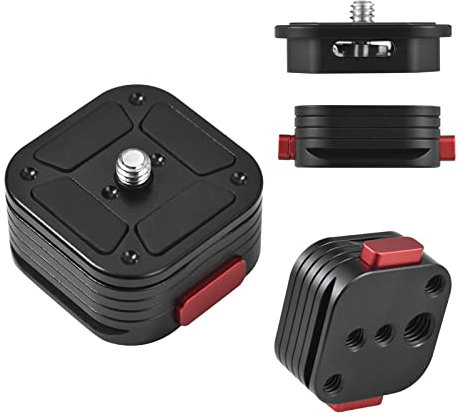 Andoer Mini Tripod Head Ball Head 360° Rotating Ball Head Adapter Made of Aluminium Alloy Tripod Head 1/4 Inch Screw & Cold S