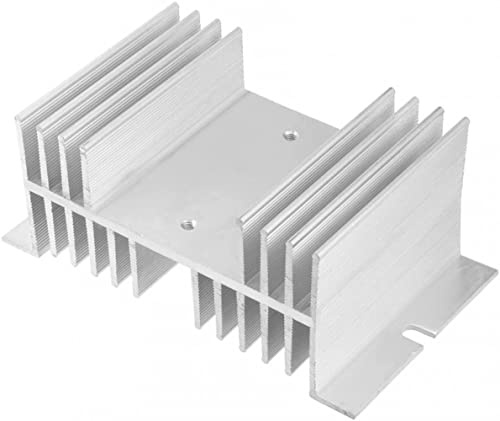 DAZZLEEX SSR Dissipateur thermique en aluminium compatible avec dissipateur thermique pour éolienne Générateur à semi-conducteurs Relais 100 A (127 x 70 x 50 mm)